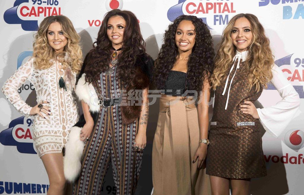 英オーディション番組出身のガールズグループ「リトル・ミックス」＝２０１５年６月６日、英国・首都ロンドン（ロイター）