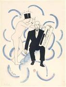 フランシス・ピカビア《「本日休演」の楽譜の口絵》１９２６年（紙、リトグラフ＿フランス国立図書館、提供写真）。Ｂｉｂｌｉｏｔｈeｑｕｅ＿ｎａｔｉｏｎａｌｅ＿ｄｅ＿Ｆｒａｎｃｅ，Ｐａｒｉｓ