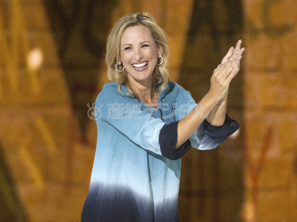 米女優、マーリー・マトリンさん＝２０１５年４月３０日、米イリノイ州シカゴ（ＡＰ）