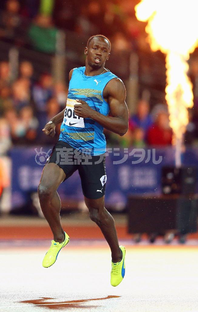 ロンドン・グランプリ男子１００メートルで優勝したウサイン・ボルト＝２０１５年７月２４日、英国・首都ロンドン（ゲッティ＝共同）