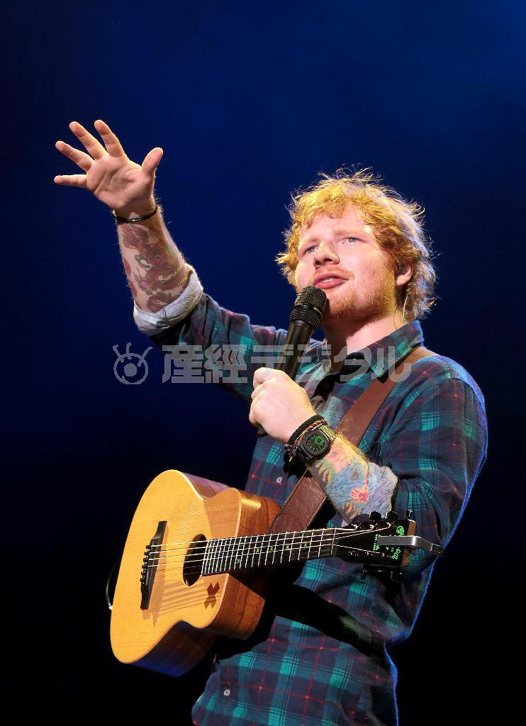英歌手、エド・シーランさん＝２０１５年５月２７日、米ペンシルベニア州フィラデルフィア（ＡＰ）