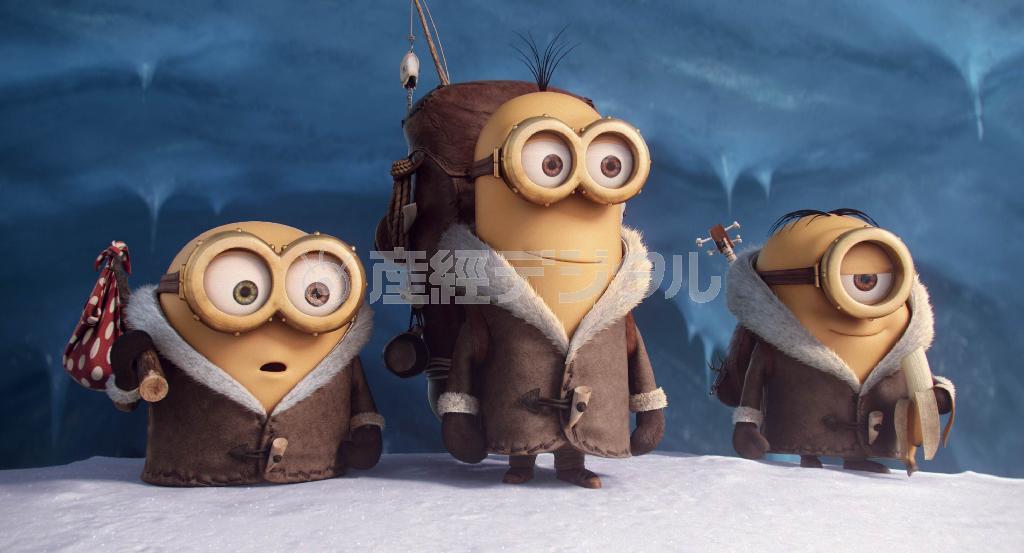 映画「ミニオンズ」（ピエール・コフィン、カイル・バルダ両監督）。ボブ、ケビン、スチュアート（左から）の３人は“最強最悪”のボスを探す旅に出る。７月３１日公開（東宝東和提供）。（Ｃ）２０１５＿Ｕｎｉｖｅｒｓａｌ＿Ｐｉｃｔｕｒｅｓ．