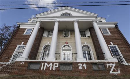 暴行の舞台とされた男子学生友愛クラブ＝２０１４年１１月２４日、米バージニア州シャーロッツビル（ＡＰ）