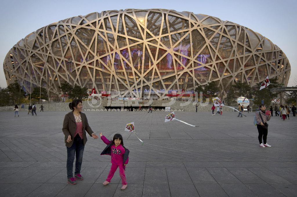 ８月２２日からの世界陸上が開催される北京国家体育場。陸上界で再びドーピング違反が明らかになった＝２０１５年３月２８日、中国・首都北京市朝陽区（ＡＰ）