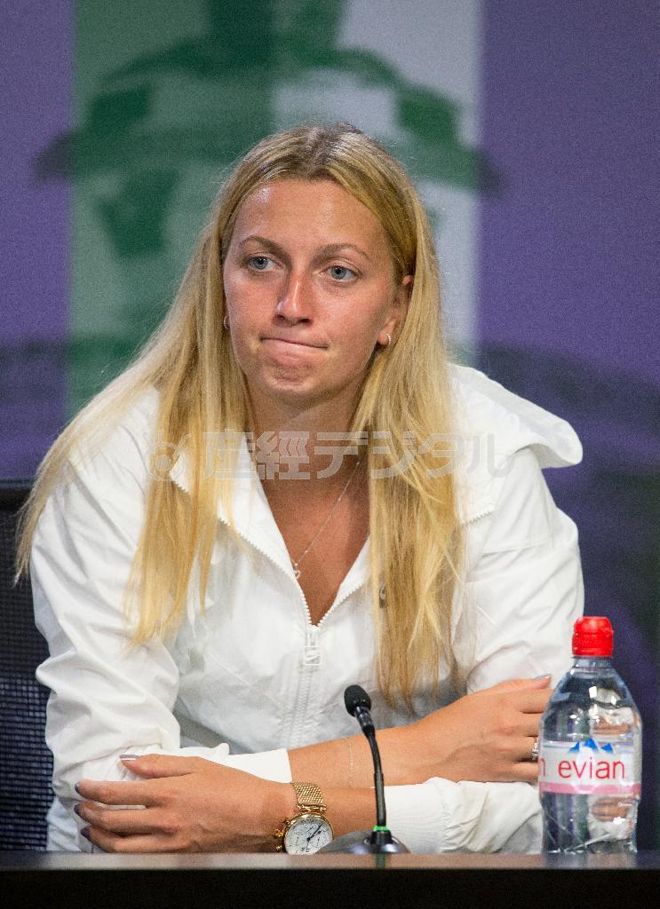 テニスのペトラ・クビトバ選手＝２０１５年７月４日、英国・首都ロンドン（ＡＰ）