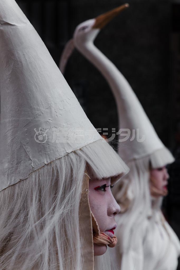 東京・浅草の三社祭で白鷺の舞を踊る女性＝２０１５年８月１３日、東京都台東区（ディモン・コルターさん撮影）