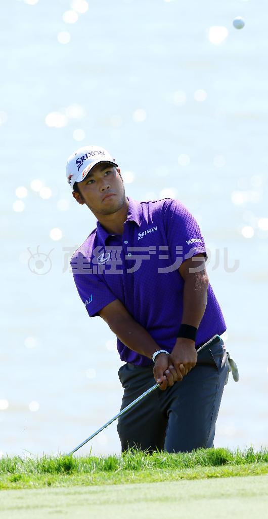 練習ラウンドで調整する松山英樹＝２０１５年８月１３日、米ウィスコンシン州コーラーのウィスリングストレーツ・コース（共同）