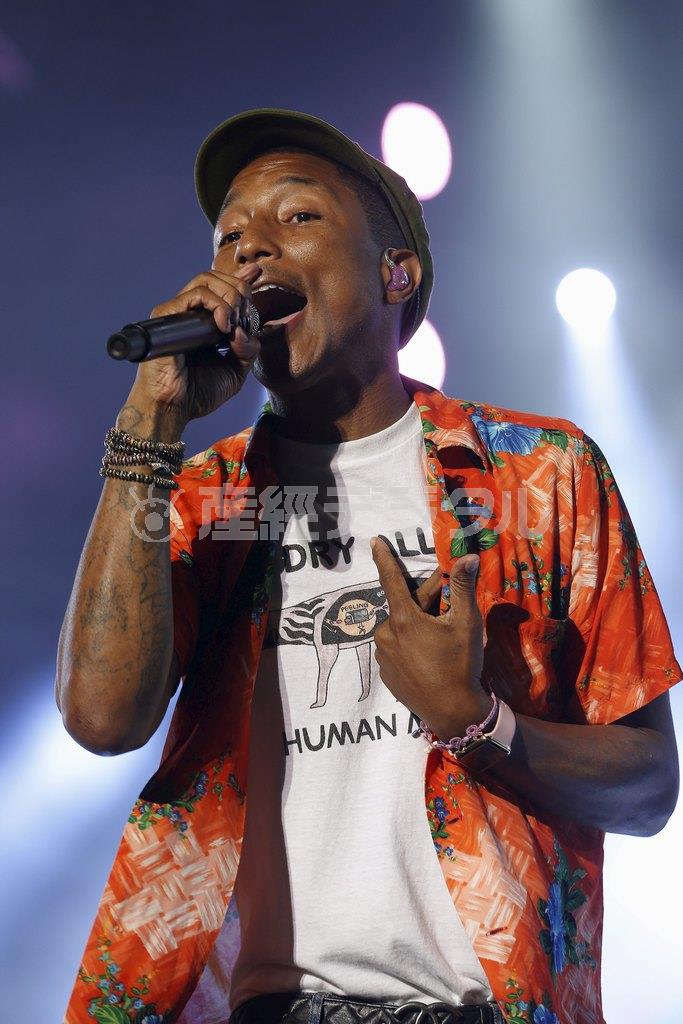 米歌手、ファレル・ウィリアムスさん＝２０１５年５月３０日、モロッコ・首都ラバト（ロイター）