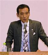 出店戦略や訪日外国人客の取り込み策について話すドンキホーテホールディングスの大原孝治社長＝２０日、東京都千代田区