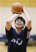 アジア選手権に向けて調整するバスケットボール女子日本代表の渡嘉敷来夢（とかしき・らむ）＝２０１５年８月２４日、東京都内（共同）