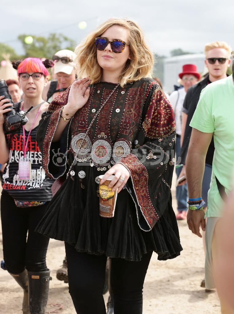 英歌手、アデルさん＝２０１５年６月２７日、英国・ピルトン（ＡＰ）