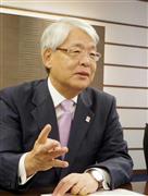 インタビューに答える損保ジャパン日本興亜の二宮雅也社長