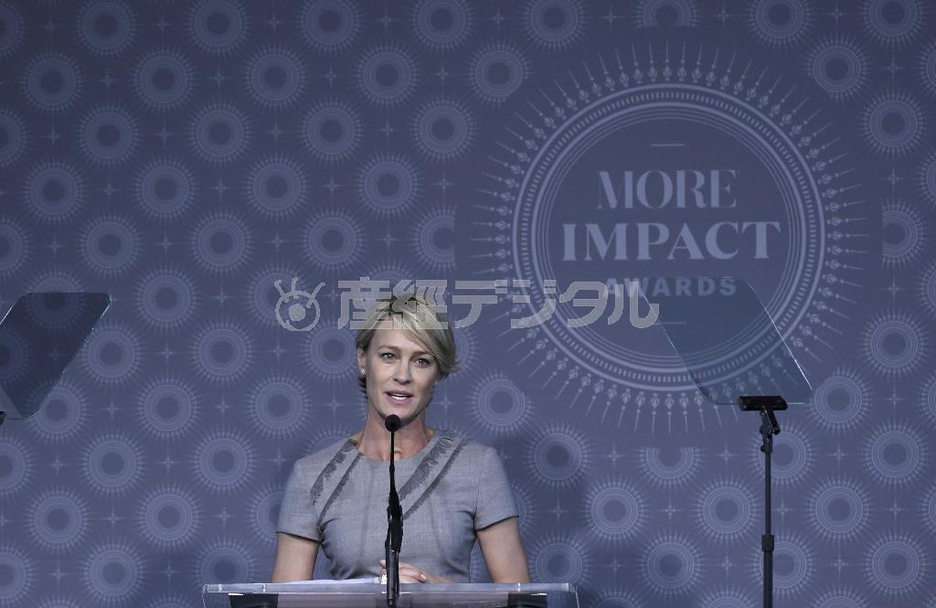 米女優、ロビン・ライトさん＝２０１５年６月２９日、米国・首都ワシントン（ＡＰ）