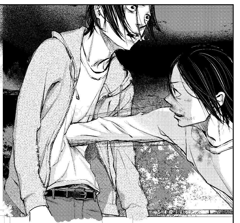 高校生の倫は、とあることから新種の菌類に感染。自分のコピー（右）と対峙することになる（『マッシュルーム』より、提供写真）