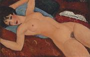 イタリア出身の芸術家、アメデオ・モディリアーニ（１８８４～１９２０年）の絵画「赤い裸婦」（１９１７～１８年、ＡＰ）