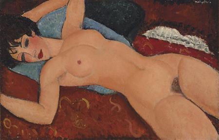 イタリア出身の芸術家、アメデオ・モディリアーニ（１８８４～１９２０年）の絵画「赤い裸婦」（１９１７～１８年、ＡＰ）