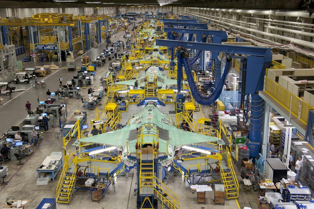 米テキサス州にあるＦ３５の生産ライン（ロッキード・マーチン提供）