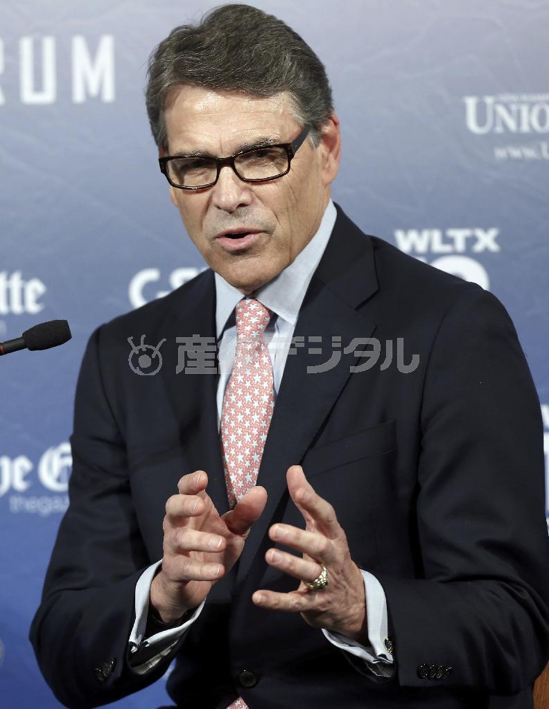 リック・ペリー前テキサス州知事＝２０１５年８月３日、米ニューハンプシャー州マンチェスター（ＡＰ）