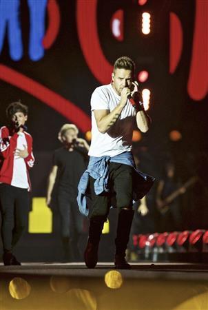 英人気ボーイズグループ、ワン・ダイレクション（１Ｄ）のメンバー、リアム・ペインさん＝２０１５年８月５日、米ニュージャージー州イーストラザフォード（ＡＰ）