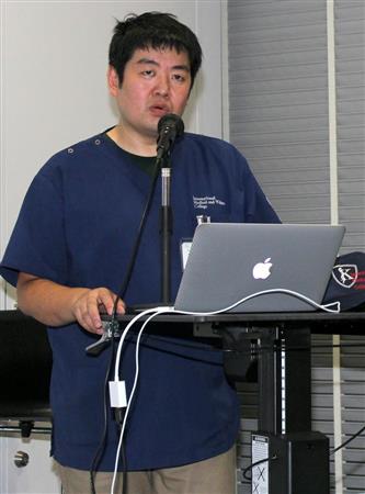 プロジェクトについて話す小澤貴裕さん＝9日、東京都文京区の東京大学