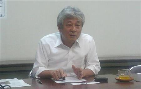 「いい会社とは限りなく前進する会社」と語る太陽の社長、久松朋水さん＝２０１５（平成２７）年、高知県高知市（慶応大学、日沖翔大撮影）