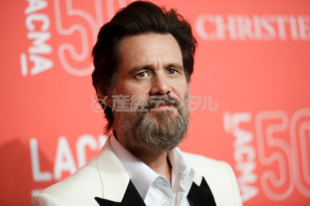 カナダの俳優、ジム・キャリーさん＝２０１５年４月１９日、米カリフォルニア州ロサンゼルス（ＡＰ）