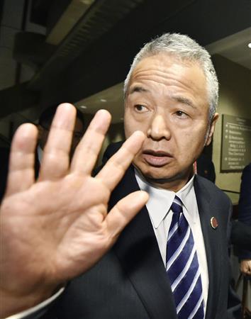 環太平洋戦略的経済連携協定（ＴＰＰ）交渉の閣僚会合を終えた甘利明（あまり・あきら）ＴＰＰ相＝２０１５年１０月２日、米ジョージア州アトランタ（共同）