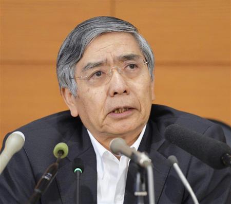 記者会見する日銀の黒田総裁＝７日午後、日銀本店
