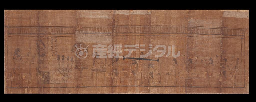 「呪文１２５のビネット、通称『死者の書』より」プトレマイオス王朝エジプト（３０５～３０ＢＣ、提供写真）。（Ｃ）Ｆｏｎｄａｔｉｏｎ＿Ｇａｎｄｕｒ＿ｐｏｕｒ＿ｌ’Ａｒｔ，Ｇｅｎｅｖａ，Ｓｗｉｔｚｅｒｌａｎｄ．Ｐｈｏｔｏｇｒａｐｈｅｒ：Ｓｓｄｒａ＿Ｐｏｉｎｅｔｅｔ
