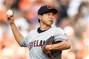 米大リーグで、オリオールズ戦に先発し、デビューを飾ったインディアンスの村田透（とおる）投手＝２０１５年６月２８日、米メリーランド州ボルティモア（ゲッティ＝共同）