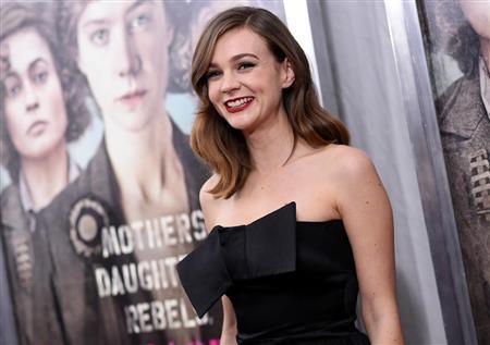 英女優、キャリー・マリガンさん＝２０１５年１０月１２日、米ニューヨーク（ＡＰ）