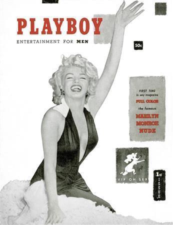 米誌プレイボーイ創刊号で表紙を飾ったマリリン・モンロー＝１９５３年１２月（ＡＰ）