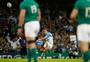 アルゼンチンは超攻撃的ラグビーとニコラス・サンチェス（中央）の正確なキックで４強入りを果たした＝２０１５年１０月１８日、英国・カーディフ（ＡＰ）
