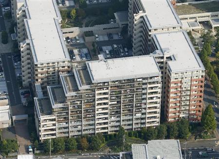 １棟の傾斜が判明した横浜市都筑区のマンション＝２２日