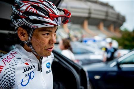 レースを終えた日本のエース、新城幸也（あらしろ・ゆきや）。悔しさが残るものの、最後まで勝負に参加し「出し切ることができた」と話す＝２０１５年９月２７日、米バージニア州リッチモンド（田中苑子さん撮影）