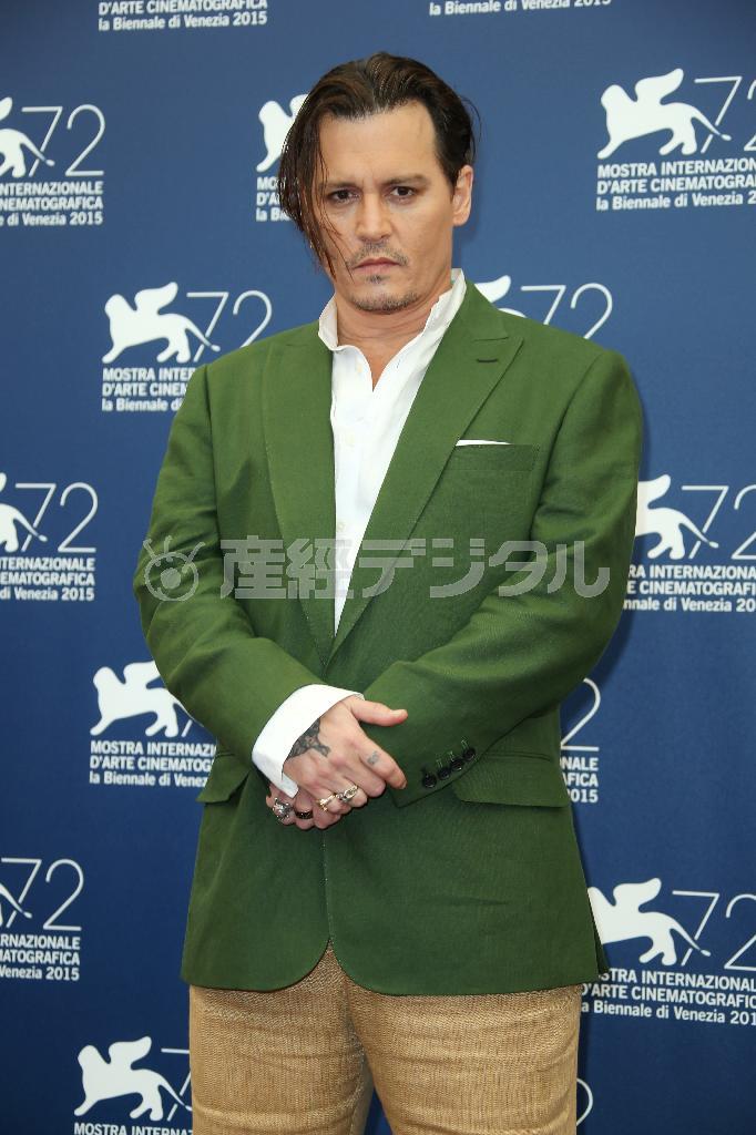 米俳優、ジョニー・デップさん＝２０１５年９月４日、イタリア・ヴェネト州ベネチア（ＡＰ）