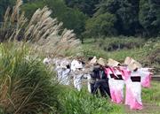 里山の収穫祭＝２０１５年１０月１１日、東京都あきる野市（野村成次撮影）