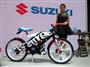 スズキが参考出展した自転車スタイルの原付きバイク「フィールフリーゴー！」＝東京都江東区の東京ビッグサイト