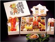 「天下取りおせち」（４万９８００円）全３４品の中には、コンペイトーやようひ餅など当時の武将が愛した“甘いもの”もセットになっている