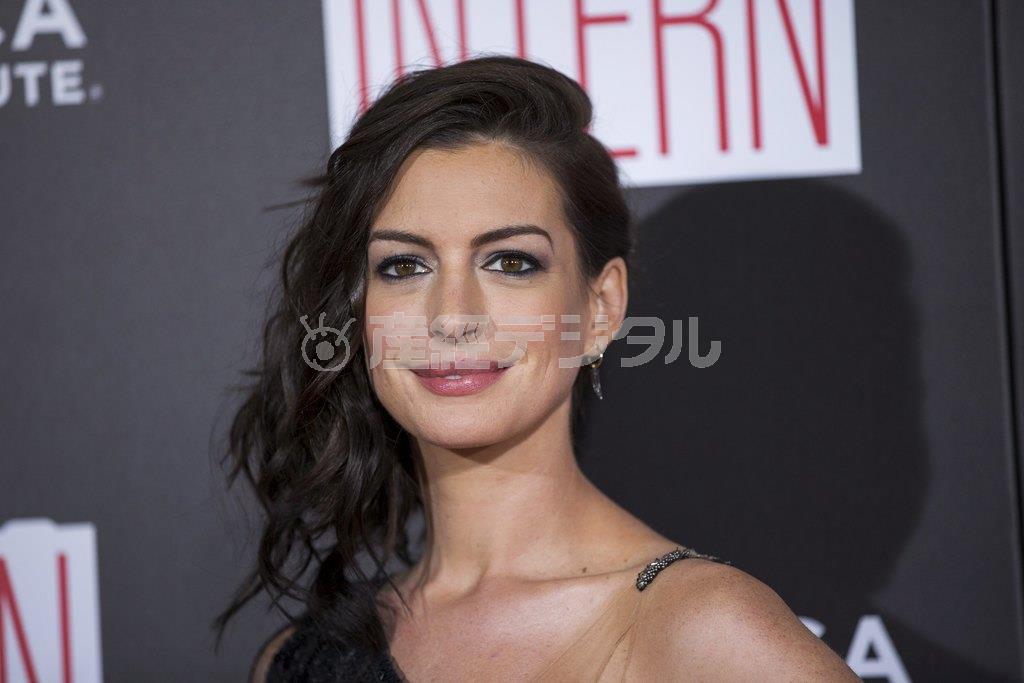 米女優、アン・ハサウェイさん＝２０１５年９月２２日、米ニューヨーク（ＡＰ）