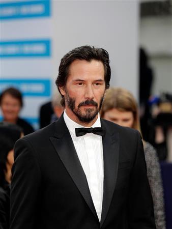 カナダの俳優、キアヌ・リーブスさん＝２０１５年９月４日、フランス・ドーヴィル（ＡＰ）