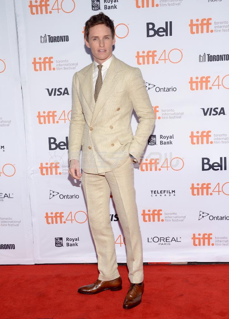 英俳優、エディ・レッドメインさん＝２０１５年９月１２日、カナダ・オンタリオ州トロント（ＡＰ）