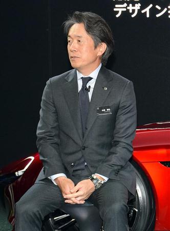 マツダの販売・マーケティング担当で常務執行役員の毛籠勝弘氏＝東京ビッグサイト（撮影：大竹信生）