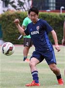 代表に合流した香川真司＝２０１５年１１月１０日、シンガポール（中井誠撮影）
