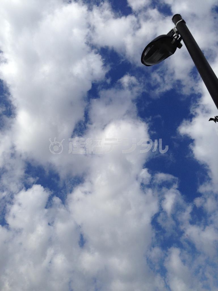 冬の高い青空が肩こりも癒やしてくれればいいのだけど＝２０１４年１１月３日（長塚圭史さん撮影）