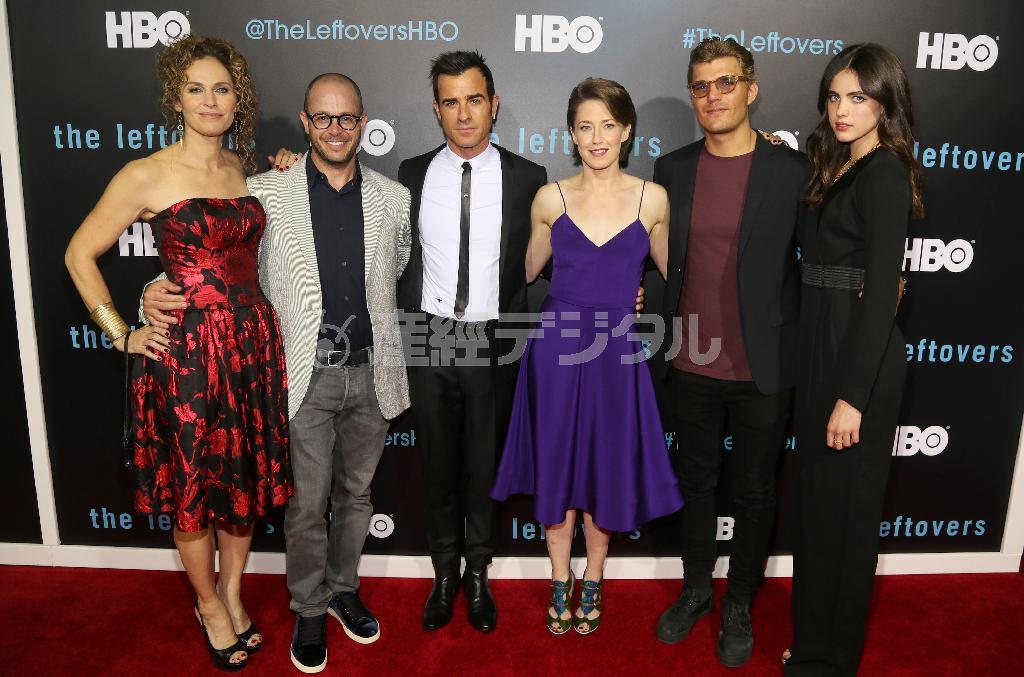 米女優、マーガレット・クアリーさん（右端）＝２０１５年１０月３日、米テキサス州オースティン（ＡＰ）