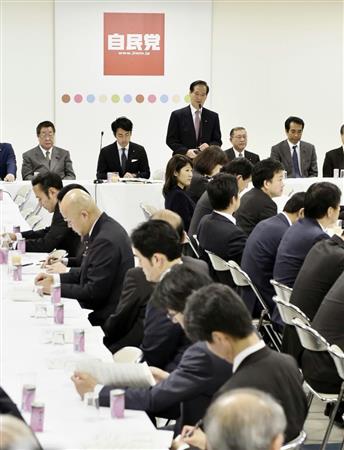 ＴＰＰ対策を議論する自民党の農林関係会合＝１７日午前、東京・永田町の党本部