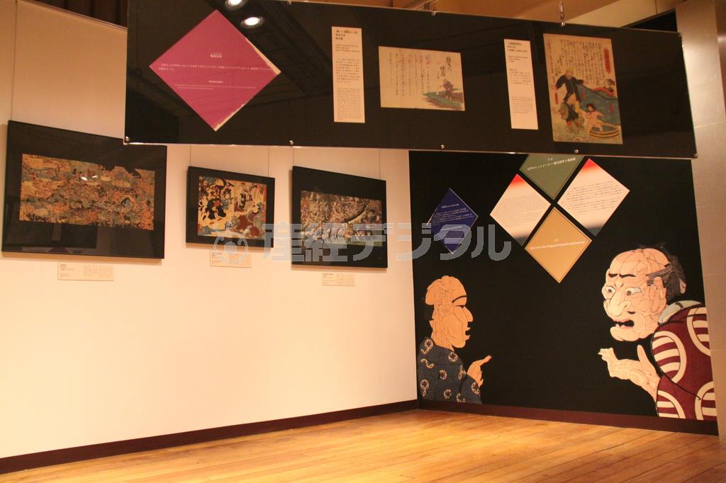 展示風景、１１月２８日は木版画ワークショップもある＝２０１５年１１月１４日、京都市中京区（提供写真）