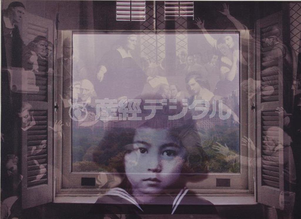 オノ・ヨーコ《ＦＲＯＭ＿ＭＹ＿ＷＩＮＤＯＷ：Ｓａｌｅｍ＿１６９２》２００２年、顔料／カンヴァス、個人蔵（提供写真）。（Ｃ）ＹＯＫＯ＿ＯＮＯ＿２０１５。Ｙｏｋｏ＿Ｏｎｏ，ＦＲＯＭ＿ＭＹ＿ＷＩＮＤＯＷ：Ｓａｌｅｍ＿１６９２，２００２，Ｐｉｇｍｅｎｔ＿ｏｎ＿ｓｔｒｅｔｃｈｅｄ＿ｃａｎｖａｓ，Ｐｒｉｖａｔｅ＿Ｃｏｌｌｅｃｔｉｏｎ。（Ｃ）ＹＯＫＯ＿ＯＮＯ＿２０１５