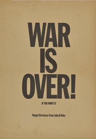 オノ・ヨーコ《ＷＡＲ＿ＩＳ＿ＯＶＥＲ》１９６９年、オフセット印刷、紙。４４．２×３１．６ｃｍ（慶應義塾大学アートセンター提供）